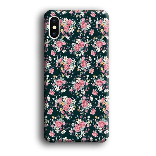 Motif Beautiful Flower 003 iPhone Xs Case-Plastic / Full Wrap (3D Case)-Xtracase