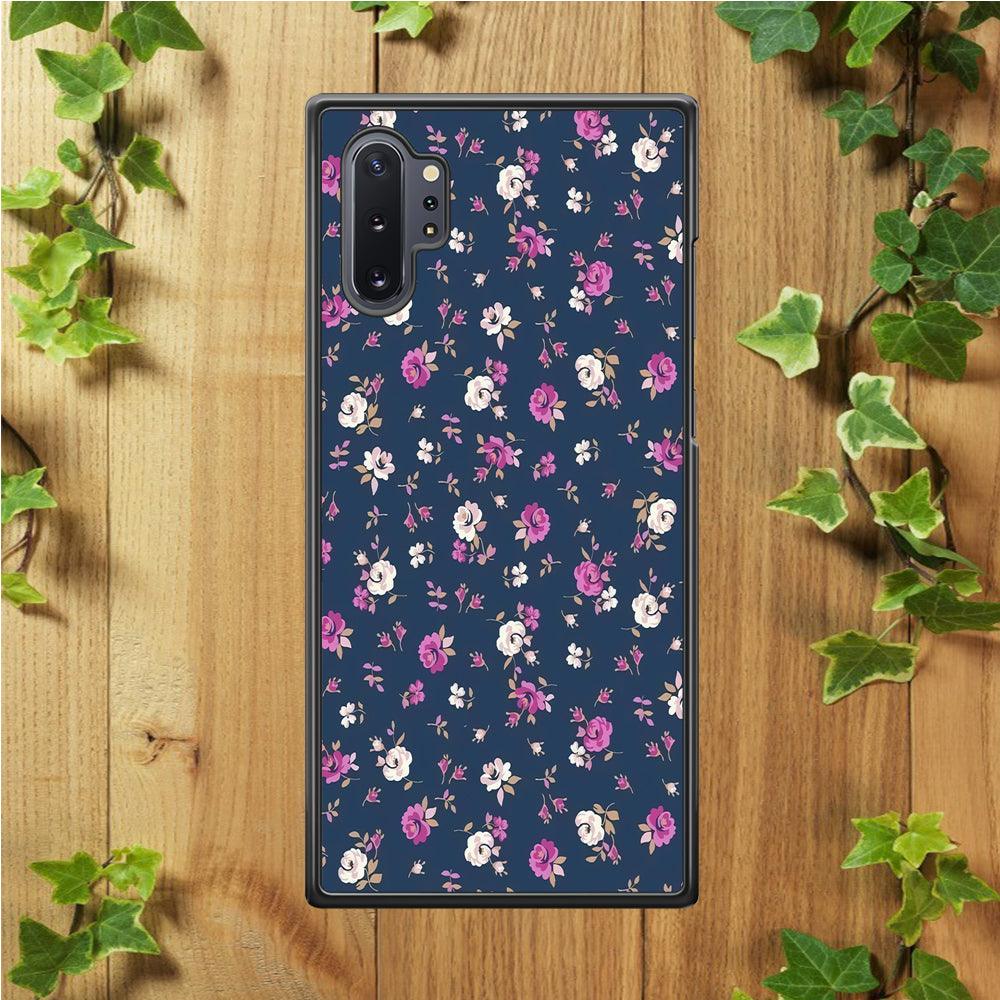 Motif Beautiful Flower 004 Samsung Galaxy Note 10 Plus Case-Rubber / White (2D Case)-Xtracase