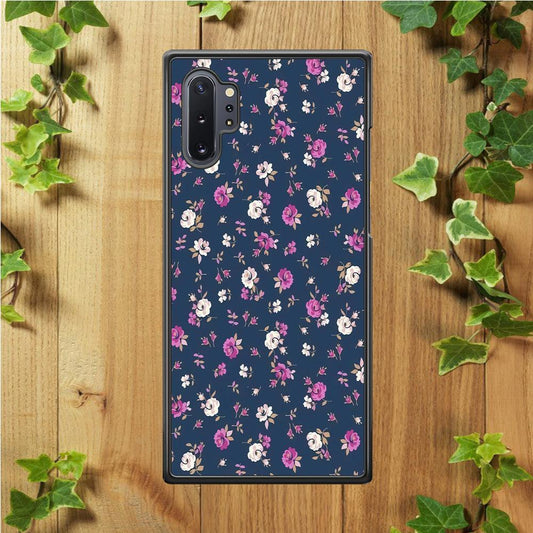 Motif Beautiful Flower 004 Samsung Galaxy Note 10 Plus Case-Rubber / White (2D Case)-Xtracase