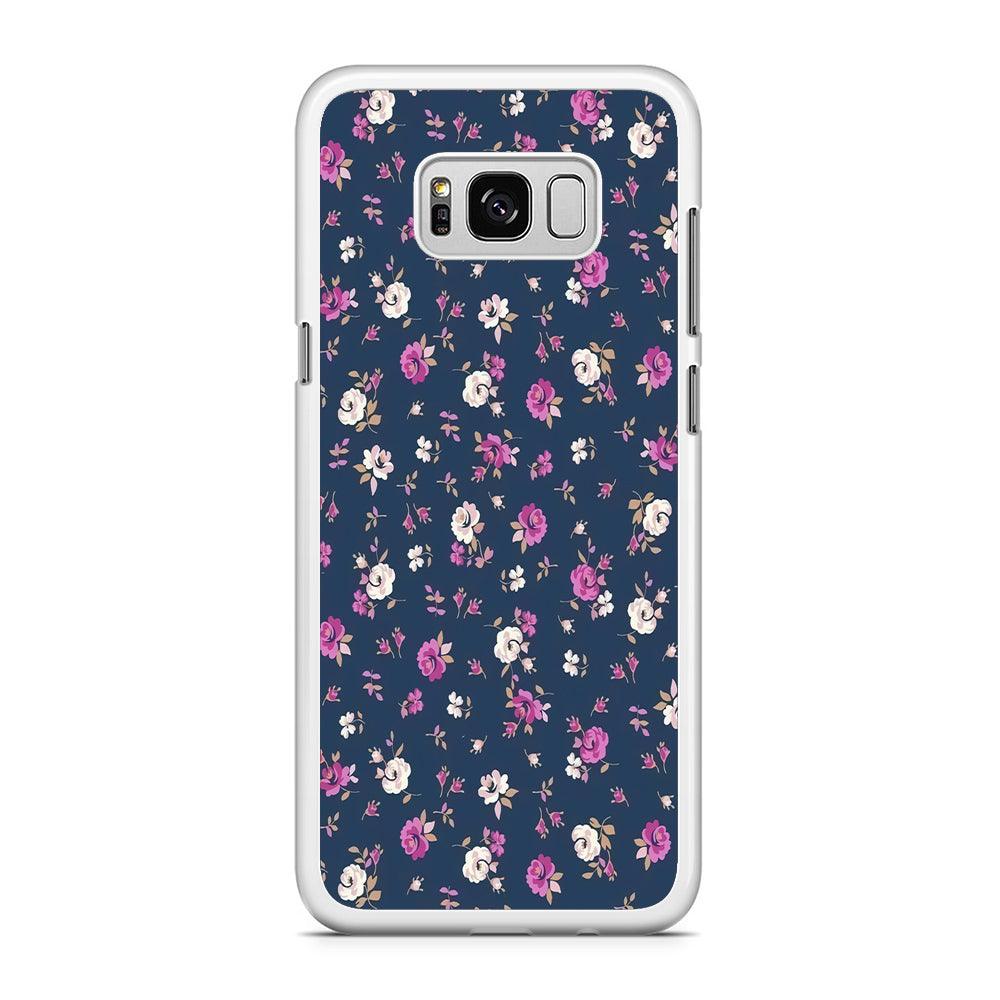 Motif Beautiful Flower 004 Samsung Galaxy S8 Plus Case-Rubber / White (2D Case)-Xtracase