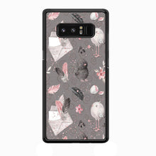 Load image into Gallery viewer, Motif Bird and Letter Grey Samsung Galaxy Note 8 Case