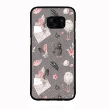 Load image into Gallery viewer, Motif Bird and Letter Grey Samsung Galaxy S7 Edge Case