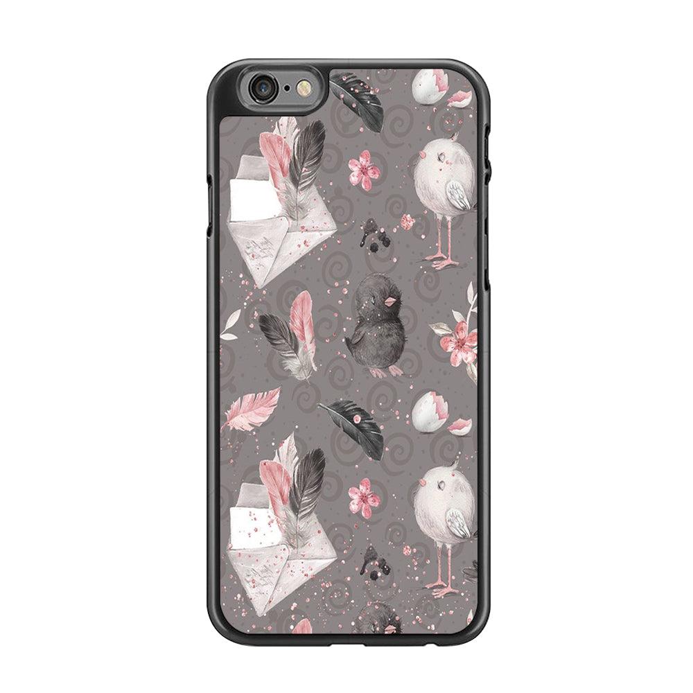 Motif Bird and Letter Grey iPhone 6 Plus | 6s Plus Case