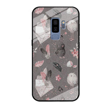 Load image into Gallery viewer, Motif Bird and Letter Grey Samsung Galaxy S9 Plus Case