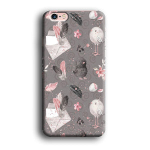 Motif Bird and Letter Grey iPhone 6 Plus | 6s Plus Case
