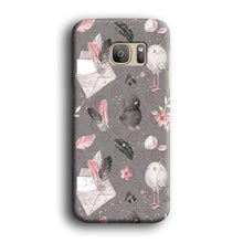 Load image into Gallery viewer, Motif Bird and Letter Grey Samsung Galaxy S7 Edge Case
