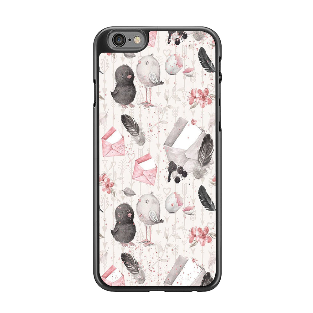 Motif Bird and Letter White iPhone 6 | 6s Case