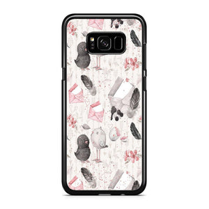 Motif Bird and Letter White Samsung Galaxy S8 Case