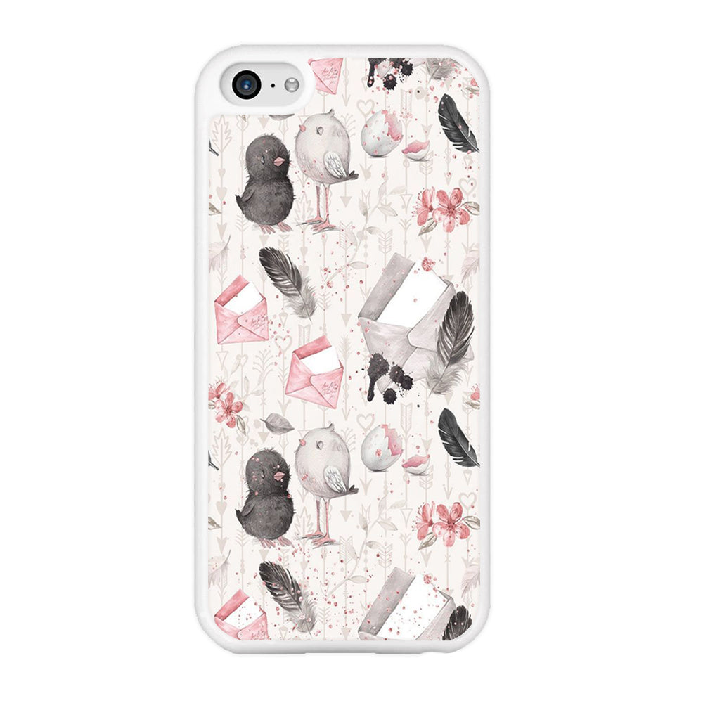 Motif Bird and Letter White iPhone 5 | 5s Case