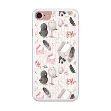 Load image into Gallery viewer, Motif Bird and Letter White iPhone 8 Case