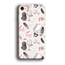 Load image into Gallery viewer, Motif Bird and Letter White iPhone 7 Case