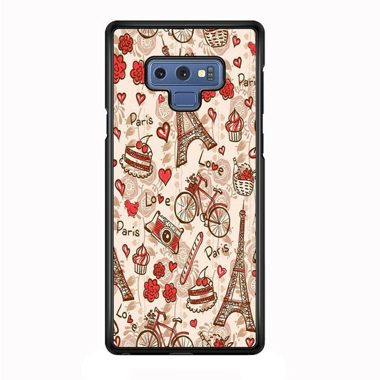 Motif Paris Love Samsung Galaxy Note 9 Case-Plastic / Full Wrap (3D Case)-Xtracase