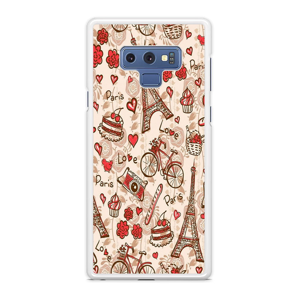 Motif Paris Love Samsung Galaxy Note 9 Case