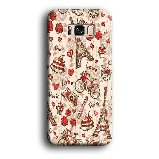 Motif Paris Love Samsung Galaxy S8 Plus Case-Plastic / Full Wrap (3D Case)-Xtracase