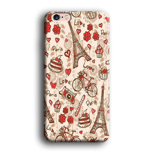 Motif Paris Love iPhone 6 | 6s Case-Plastic / Full Wrap (3D Case)-Xtracase