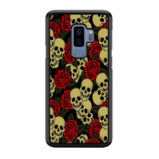 Motif Skull and Rose Samsung Galaxy S9 Plus Case-Plastic / Full Wrap (3D Case)-Xtracase
