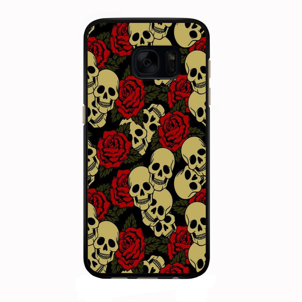 Motif Skull and Rose Samsung Galaxy S7 Case
