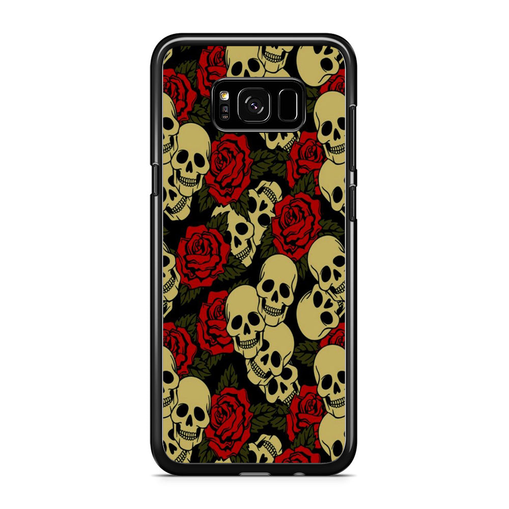 Motif Skull and Rose Samsung Galaxy S8 Case
