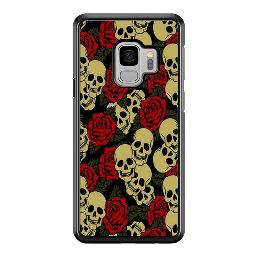 Motif Skull and Rose Samsung Galaxy S9 Case-Plastic / Full Wrap (3D Case)-Xtracase