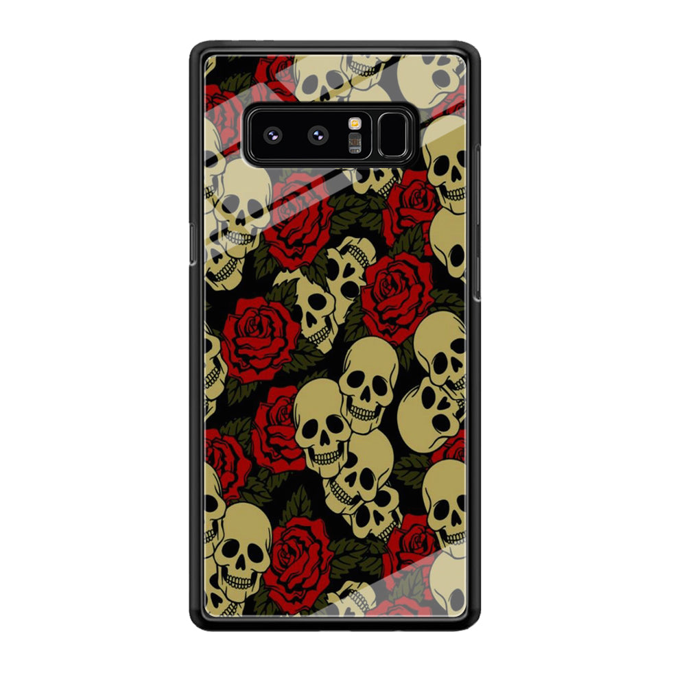 Motif Skull and Rose Samsung Galaxy Note 8 Case