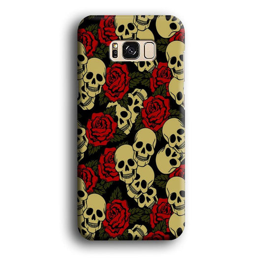 Motif Skull and Rose Samsung Galaxy S8 Case-Plastic / Full Wrap (3D Case)-Xtracase