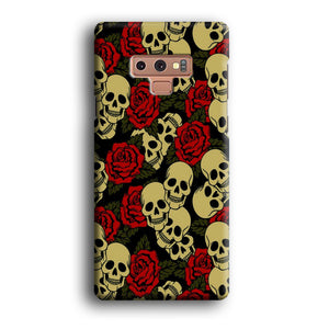 Motif Skull and Rose Samsung Galaxy Note 9 Case