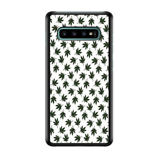 Motif Weed Samsung Galaxy S10 Case-Plastic / Full Wrap (3D Case)-Xtracase