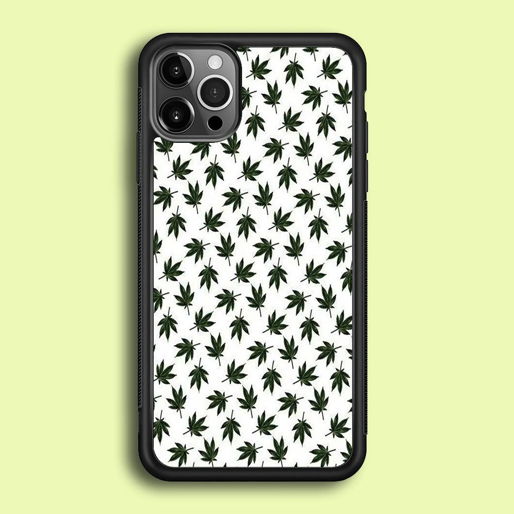 Motif Weed iPhone 12 Pro Case-Rubber / Black (2D Case)-Xtracase