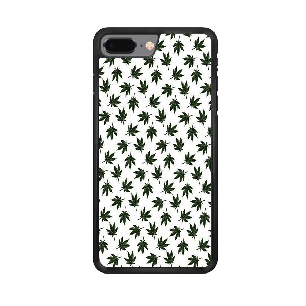 Motif Weed iPhone 7 Plus Case-Rubber / Black (2D Case)-Xtracase