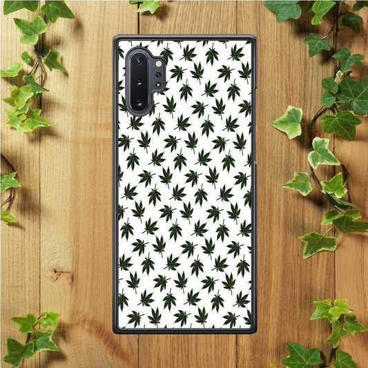 Motif Weed Samsung Galaxy Note 10 Plus Case-Rubber / White (2D Case)-Xtracase