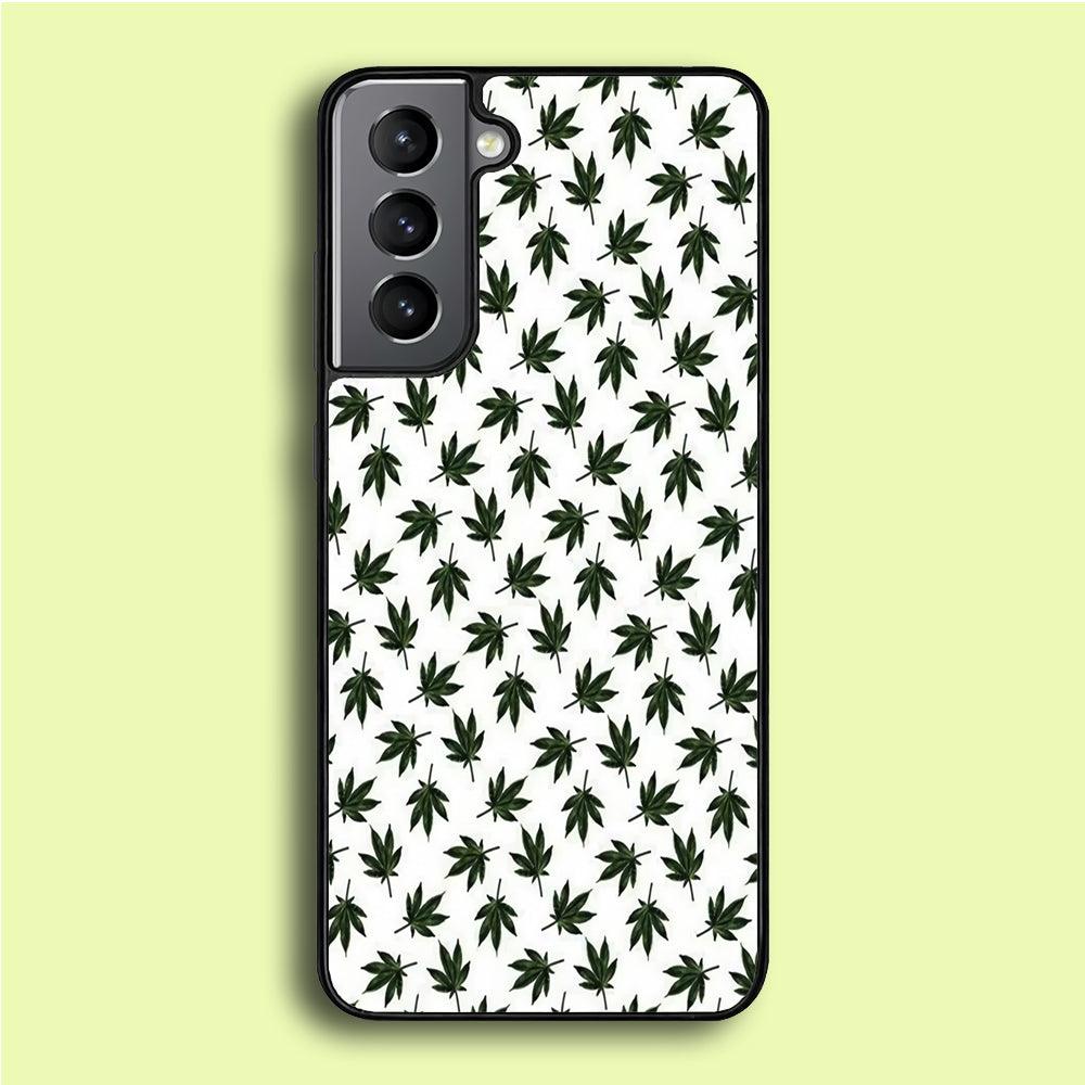 Motif Weed Samsung Galaxy S21 Plus Case-Plastic / Full Wrap (3D Case)-Xtracase