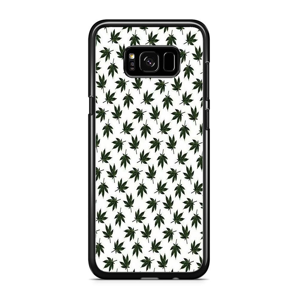 Motif Weed Samsung Galaxy S8 Case-Rubber / Black (2D Case)-Xtracase
