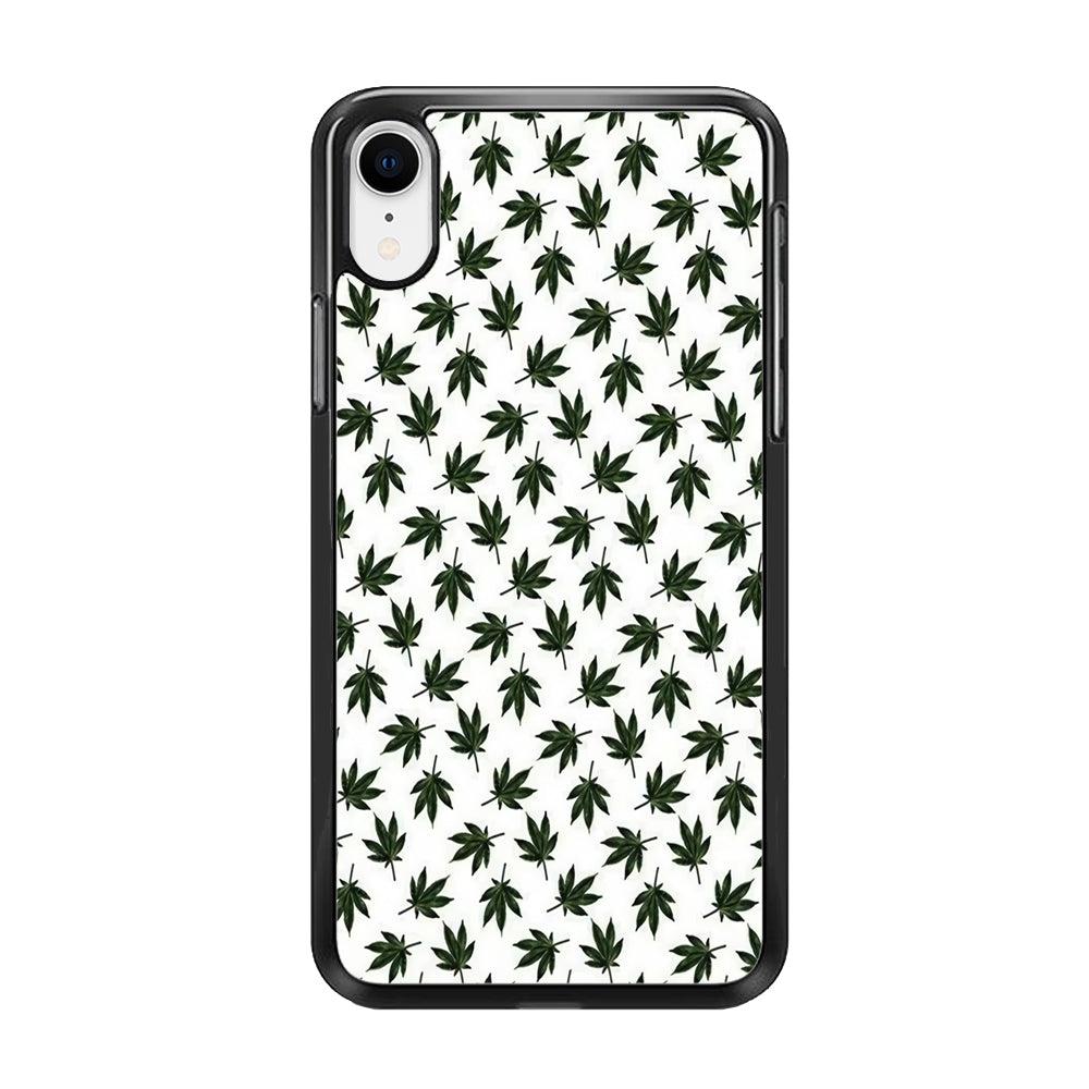 Motif Weed iPhone XR Case-Rubber / Black (2D Case)-Xtracase