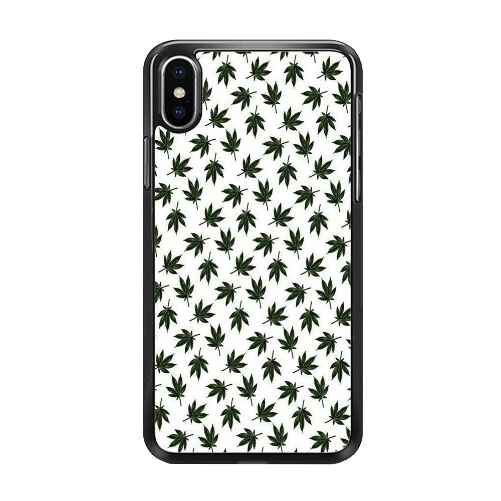 Motif Weed iPhone X Case-Rubber / Black (2D Case)-Xtracase