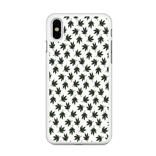 Motif Weed iPhone X Case-Rubber / White (2D Case)-Xtracase