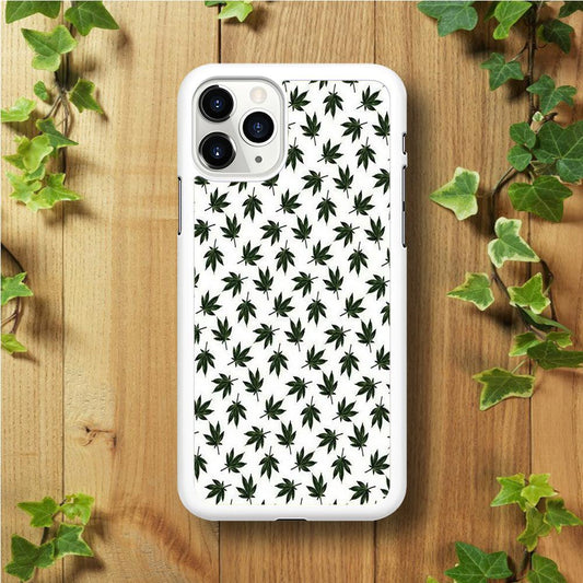 Motif Weed iPhone 11 Pro Case-Rubber / White (2D Case)-Xtracase