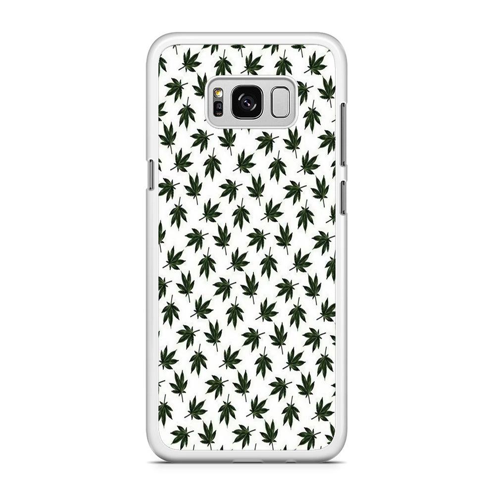 Motif Weed Samsung Galaxy S8 Case-Rubber / White (2D Case)-Xtracase