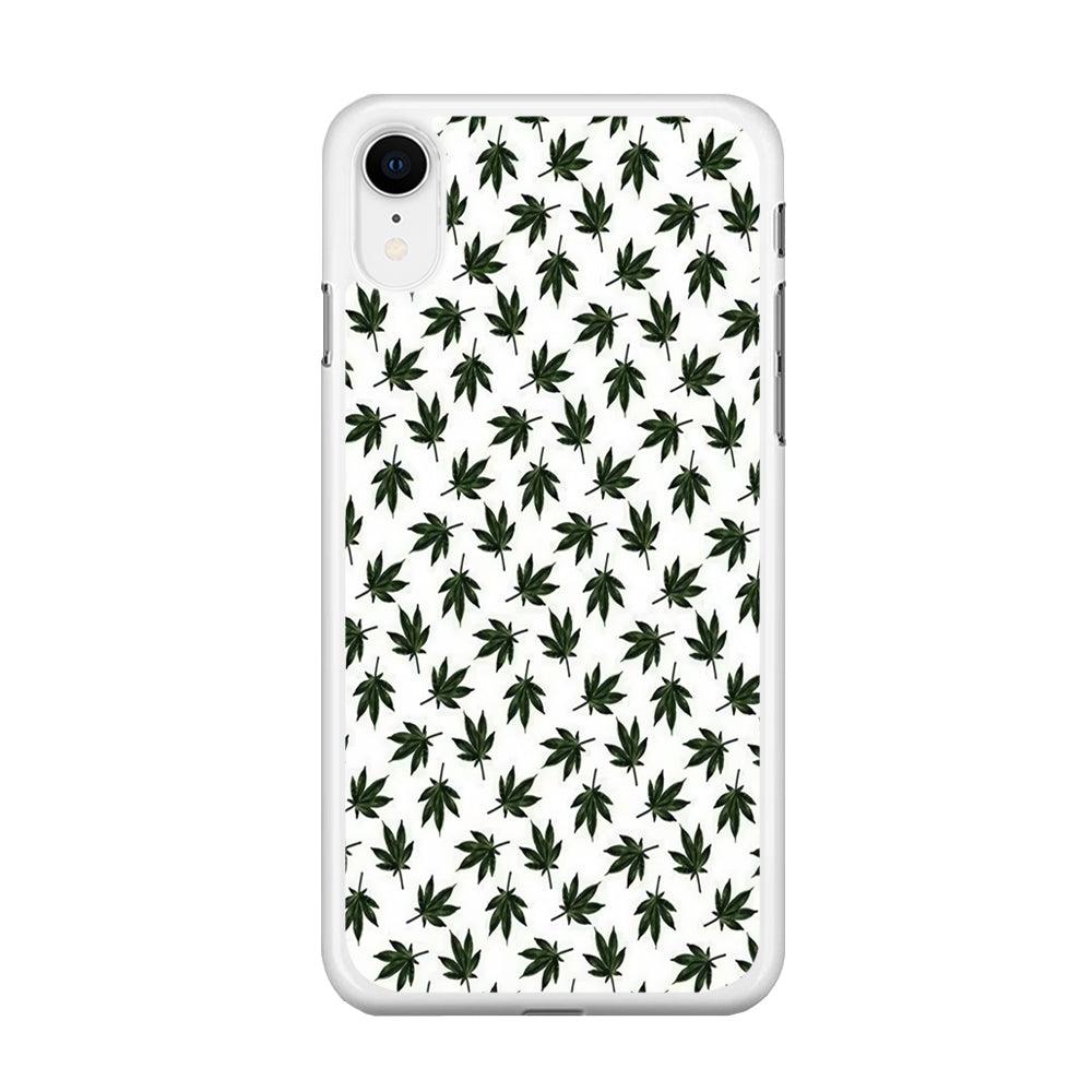 Motif Weed iPhone XR Case-Rubber / White (2D Case)-Xtracase