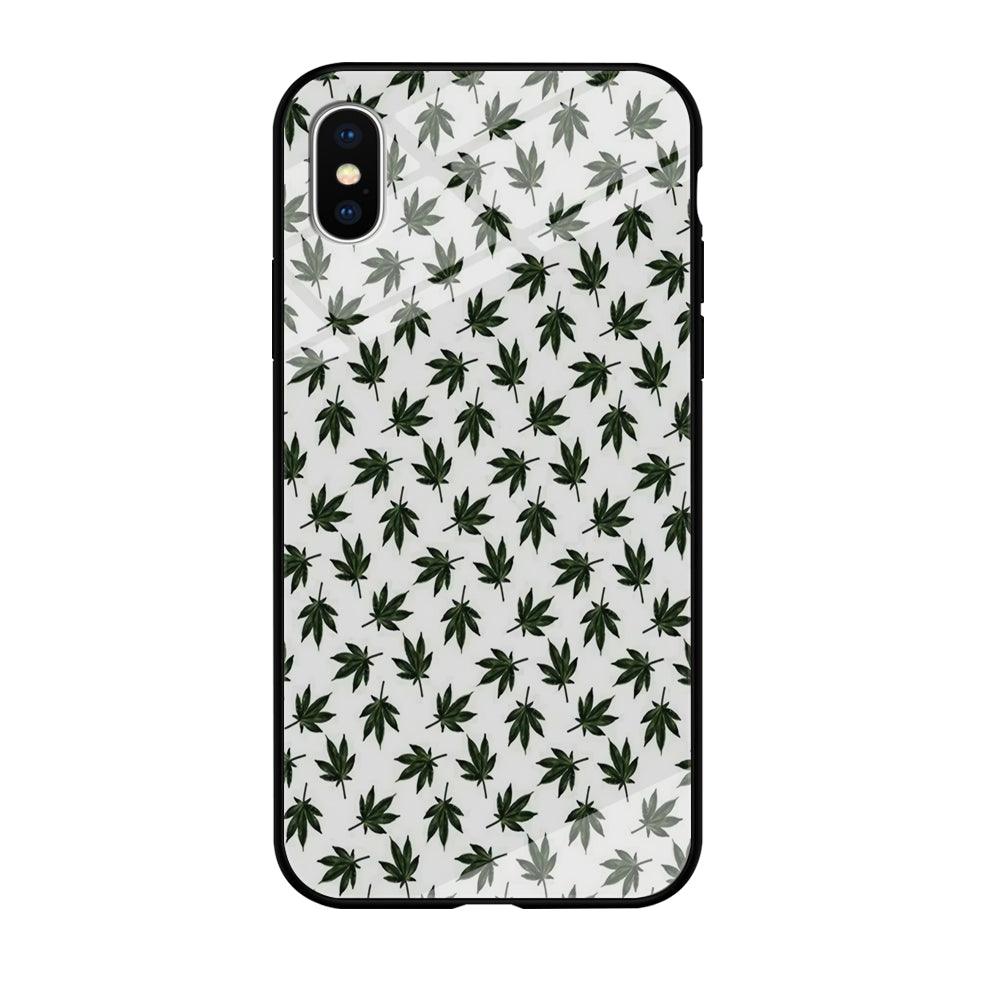Motif Weed iPhone X Case-Tempered Glass Case-Xtracase