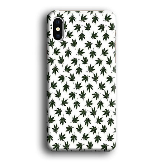 Motif Weed iPhone Xs Case-Plastic / Full Wrap (3D Case)-Xtracase