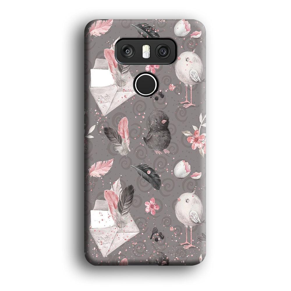 Motif Bird and Letter Grey LG G6 3D Case-Xtracase