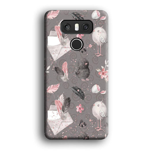 Motif Bird and Letter Grey LG G6 3D Case-Xtracase
