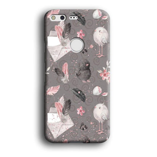 Motif Bird and Letter Grey Google Pixel 3D Case-Xtracase