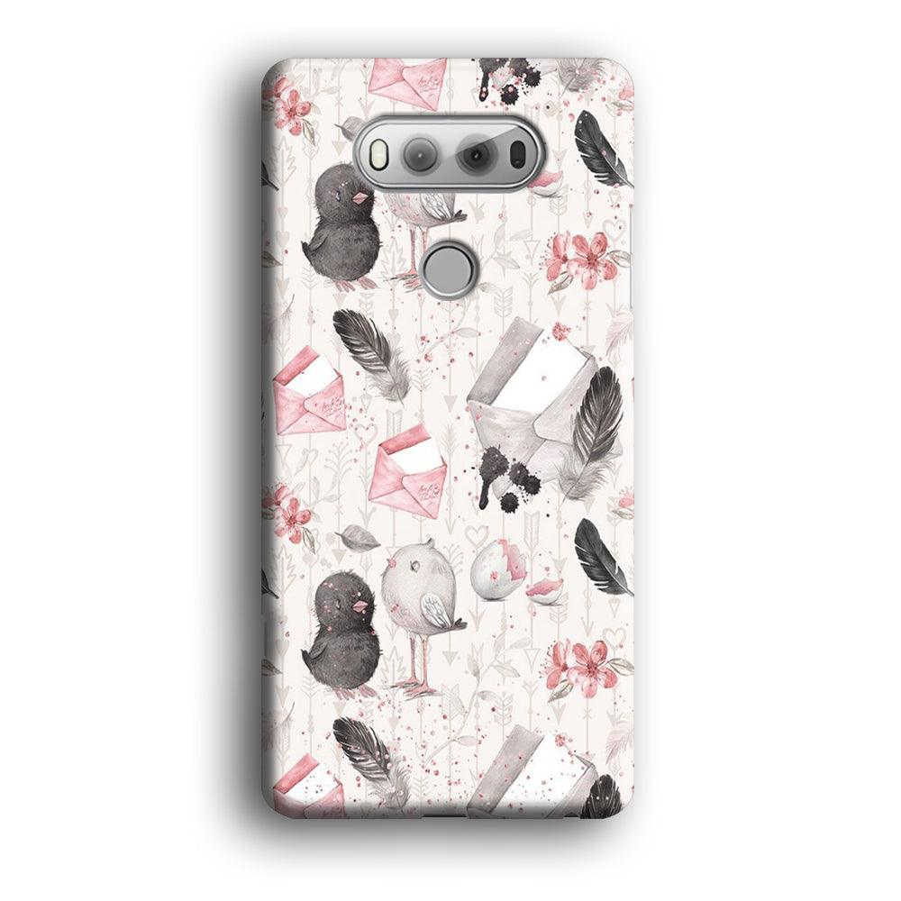 Motif Bird and Letter White LG V20 3D Case-Xtracase