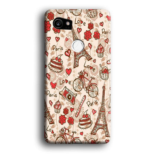 Motif Paris Love Google Pixel 2 XL 3D Case-Xtracase