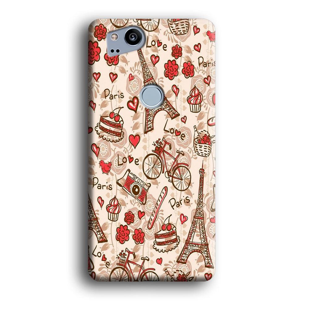 Motif Paris Love Google Pixel 2 3D Case-Xtracase