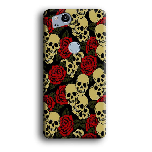 Motif Skull and Rose Google Pixel 2 3D Case-Xtracase