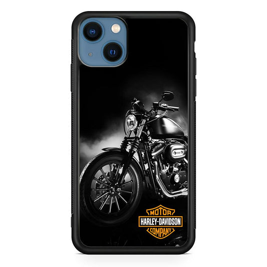 Motor Harley Davidson iPhone 13 Mini Case-Rubber / Black (2D Case)-Xtracase