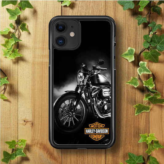 Motor Harley Davidson iPhone 11 Case-Rubber / Black (2D Case)-Xtracase