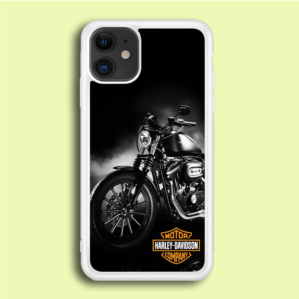 Motor Harley Davidson iPhone 12 Case-Rubber / White (2D Case)-Xtracase